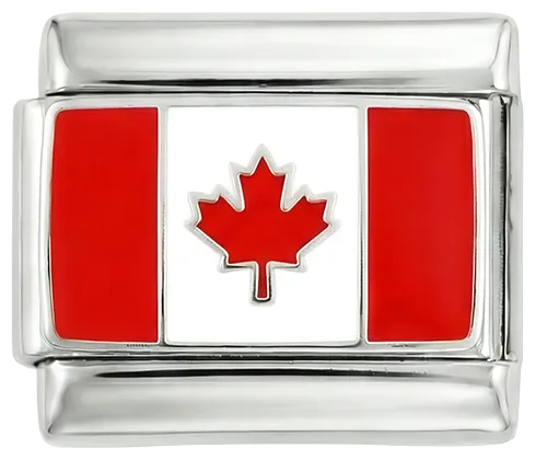 Charms Official Canada Flag on Silver charm for bracelet