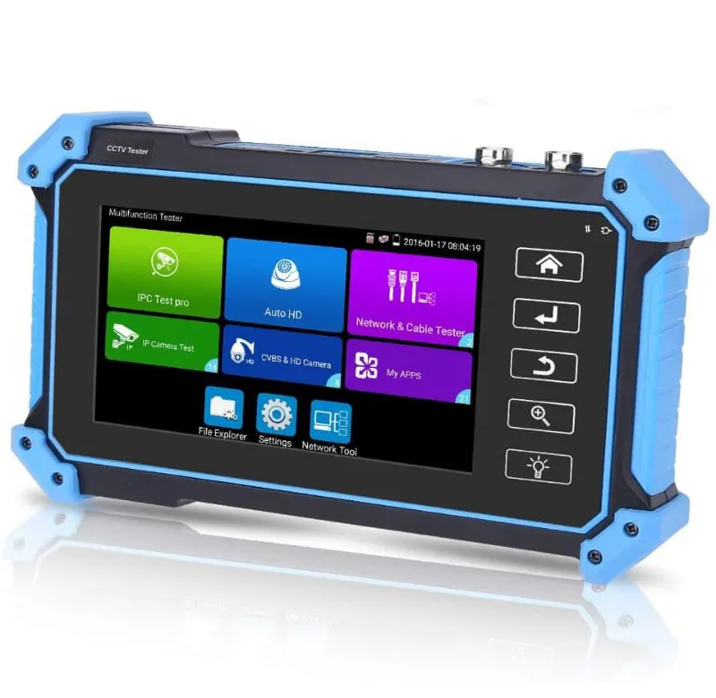 Wsdcam 5 Inch IP Camera Tester 5000Plus Series showing touchscreen display and controls