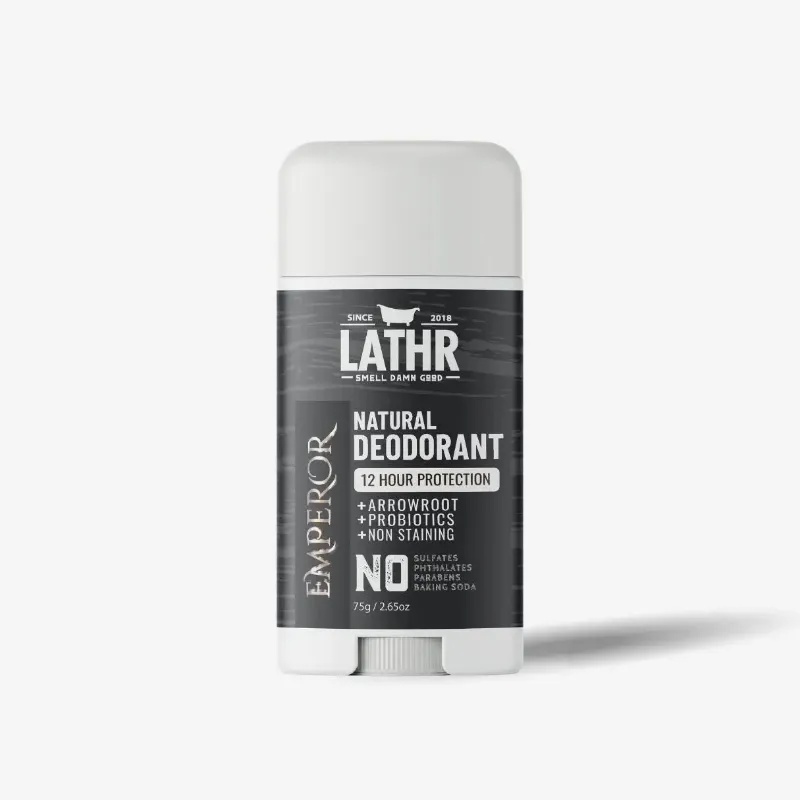 LATHR Natural Deodorant Emperor in eco-friendly push-up container