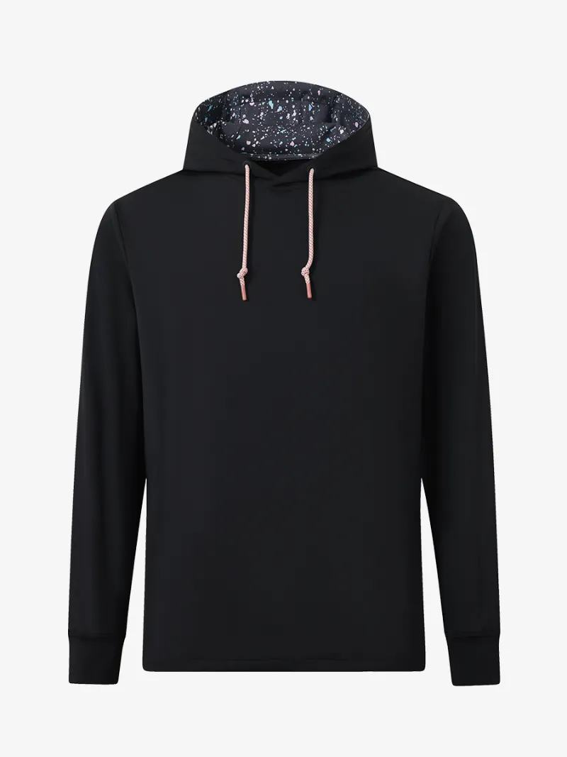 Maelreg Golf Soft Stretchy Hoodies with Inner Print Hood showing solid exterior and printed lining detail