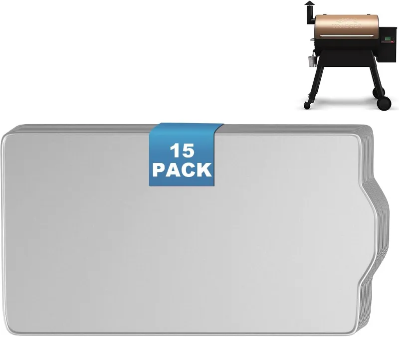 GrillPartsReplacement 15 Pack BAC520 Drip Tray Liner for Traeger Pro 780 Series disposable aluminum trays