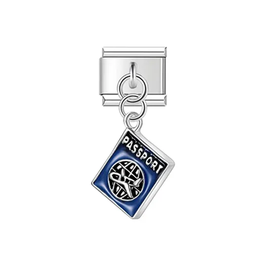 FabuLove Dangle Passport Charm showing passport book shape