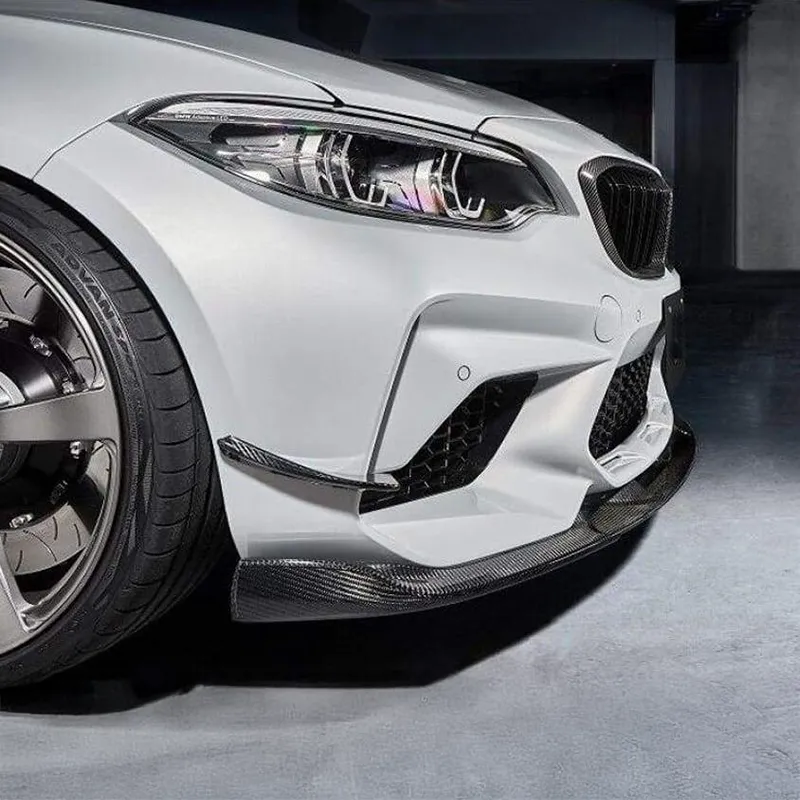 Twenty Two Tuning 3D Carbon Fiber Front Canards Compatible with BMW M2 F87 in 3K twill weave
