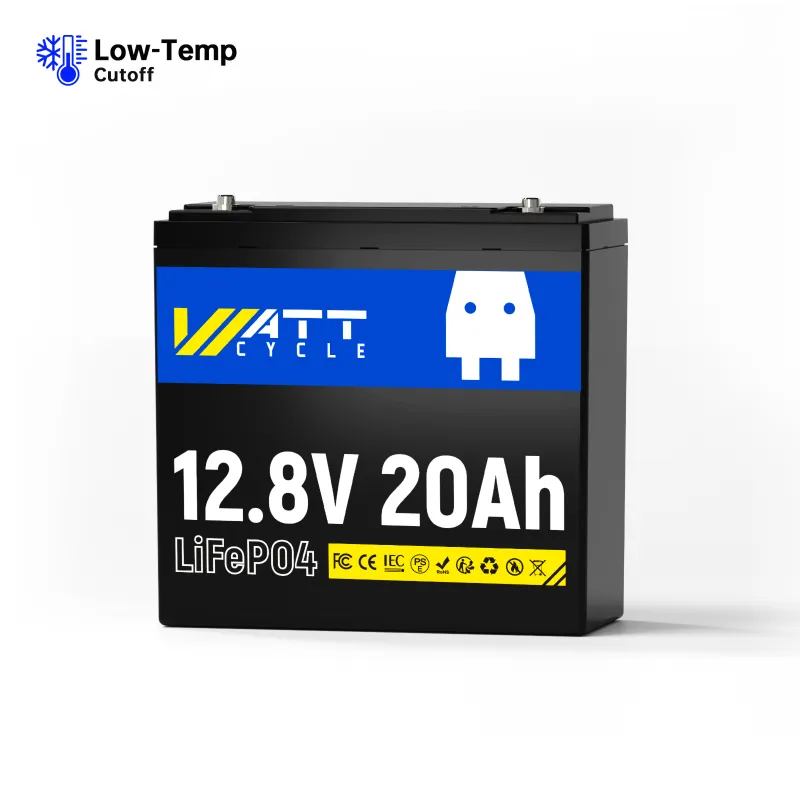 WattCycle 12V 20Ah LiFePO4 Battery compact lithium iron phosphate power cell