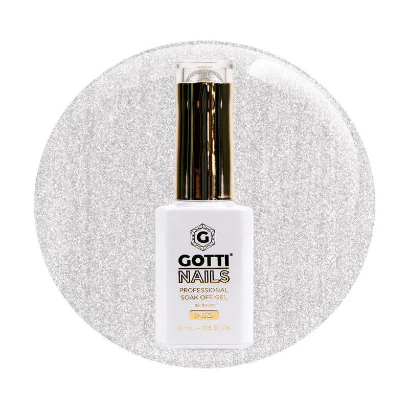 Gotti Nails #101G Gel Color Steel In The Game professional gel polish bottle with metallic steel gray finish
