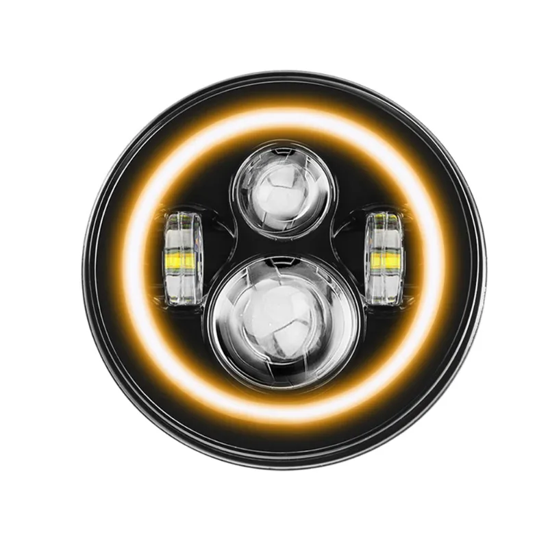 Sunpie 7 Inch LED Halo Headlight with white DRL and amber turn signal for Jeep Wrangler JK TJ