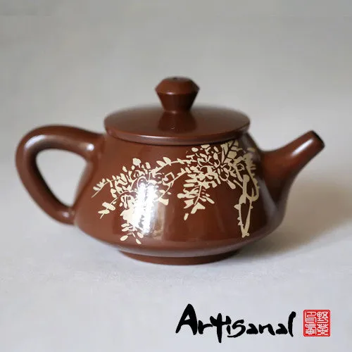 Wild Tea Qi Spring Jian Shui Pottery Teapot in purple clay with lid