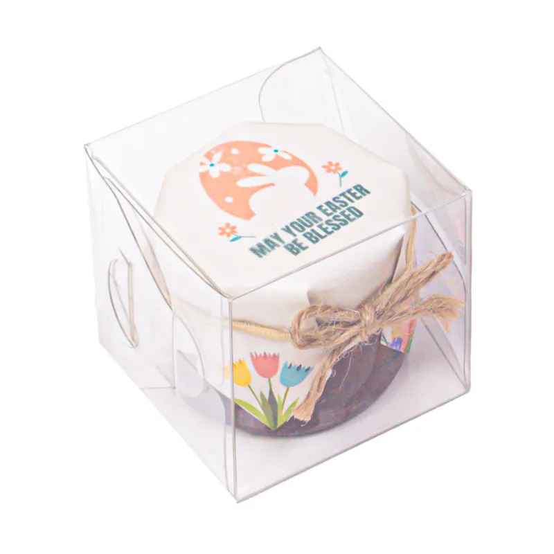 HoneySpree Blessed Easter Single Clear Box honey jar in clear gift box