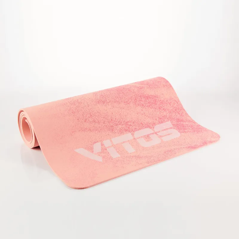 Vitos TPE Workout Yoga Mat rolled out on floor showing textured surface
