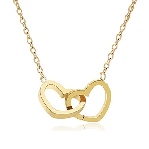 FabuLove Double Heart Necklace in a rotating preserved rose gift box