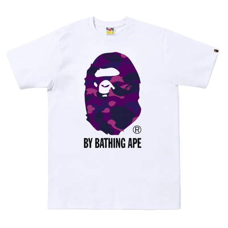 AfewVibe BAPE Color Camo By Bathing Ape Tee FW22 White Purple showing purple camo graphic on white crewneck