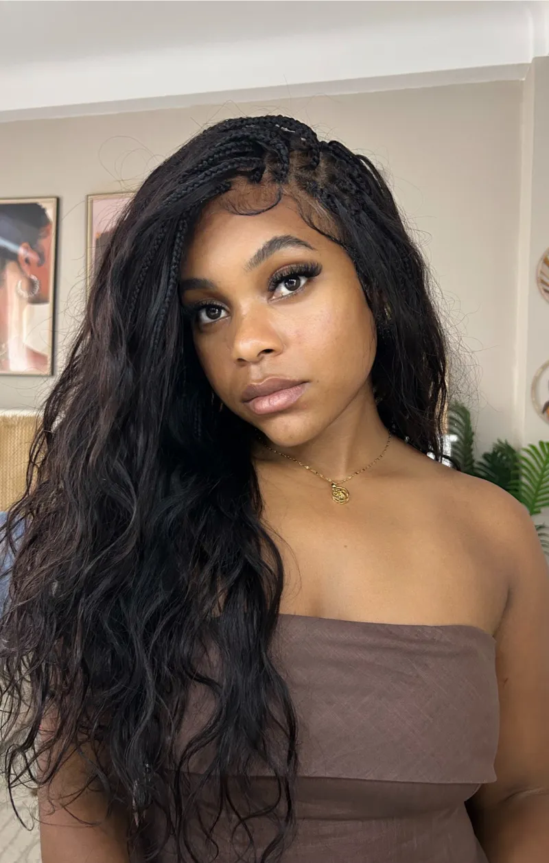 Jaliza Michelle 100% Virgin Human Hair HD Pre Bleached Full Lace Bora Bora Body Wave Boho Box Braided Wig