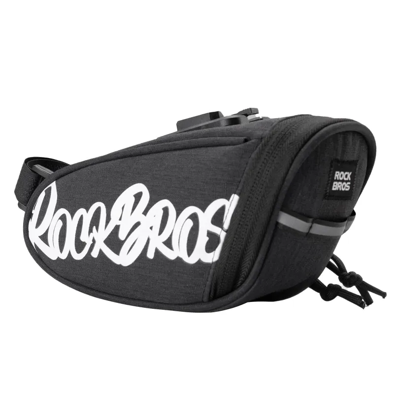 RockBros US FlashRide Sketch Bike Saddle Bag in black mounted under bike seat