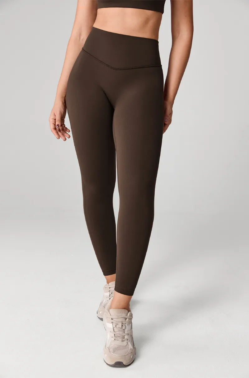 Essenther Global Hugcurve No Front Seam Hidden Scrunch Butt Leggings 25 inch in solid color