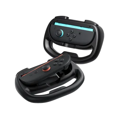 JSAUX Racing Steering Wheel for Switch 2 with Joy-Con controller slots and ergonomic grip