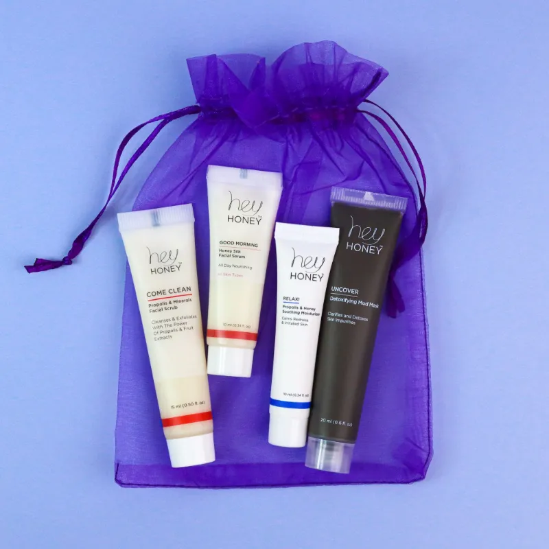 Hey Honey Brand Introduction Kit For Unbalanced Skin with four deluxe skincare products