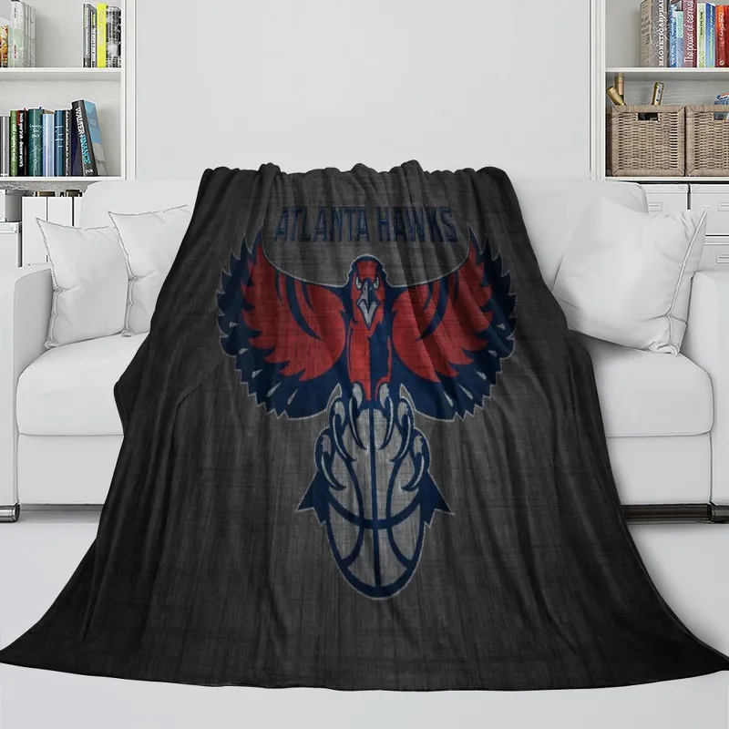 EBuycos Atlanta Hawks Blanket Flannel Fleece Throw Room Decoration showing printed Hawks design