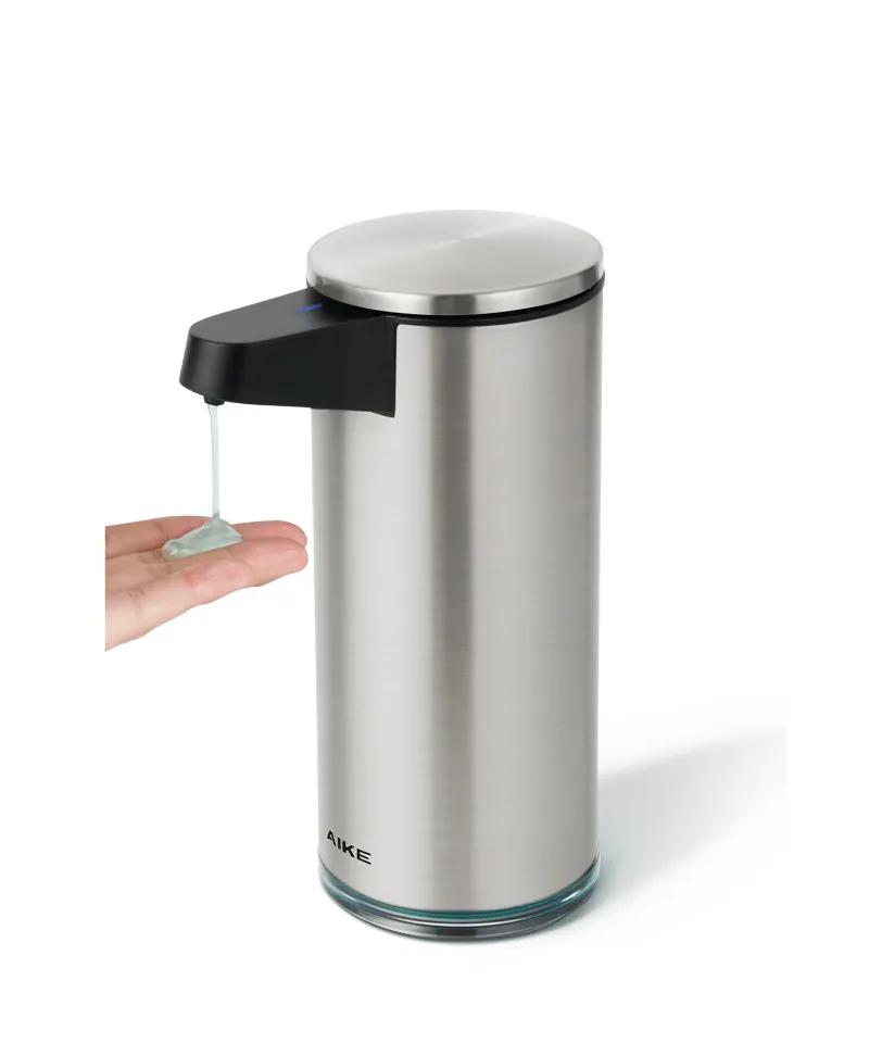 AIKE SensePro Automatic Soap Dispenser Type-C Rechargable, matte black stainless steel finish, 12.8 fl.oz