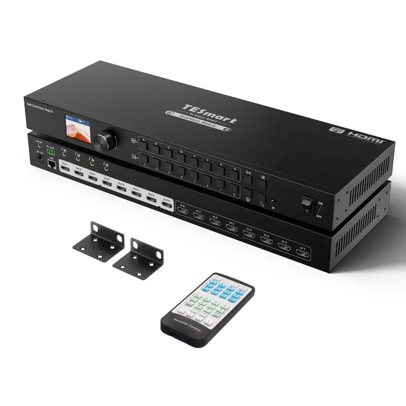 TESmart 8x8 HDMI Seamless Matrix Switch 1920x1080@60Hz with LCD display and quad-view mode