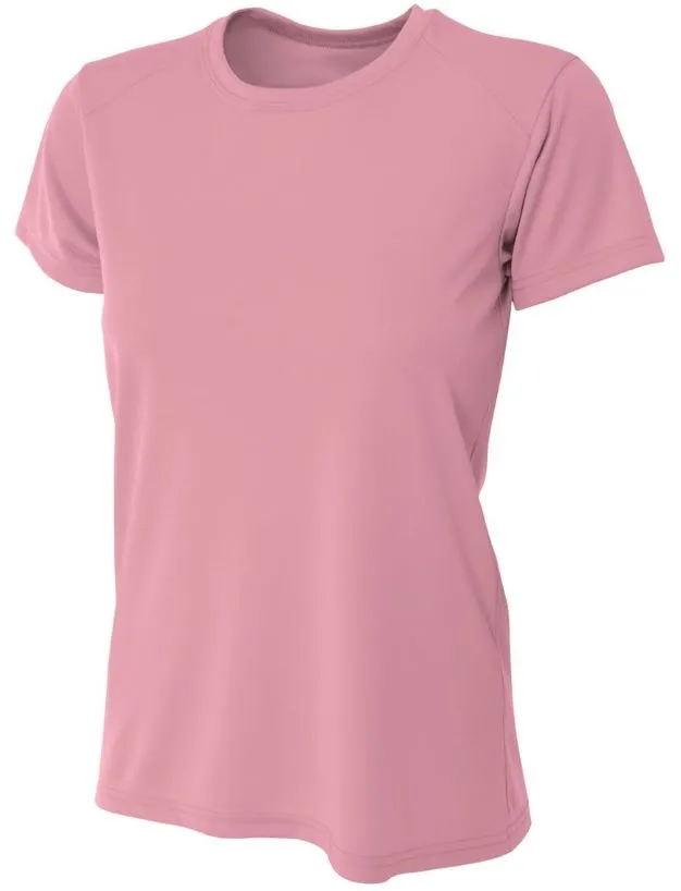 Do It Tennis A4 Women's Cooling Performance Crew Neck Tee (Pink) - pink crew neck tee
