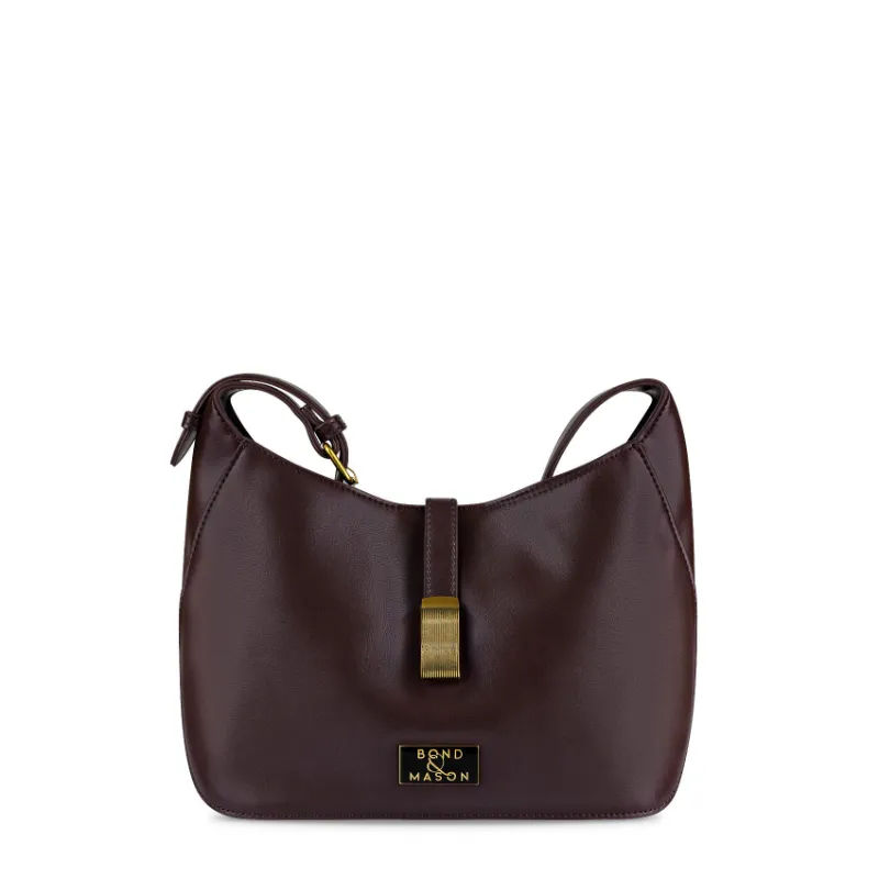 Bond & Mason The Janet Handbag in brown with gold-tone hardware
