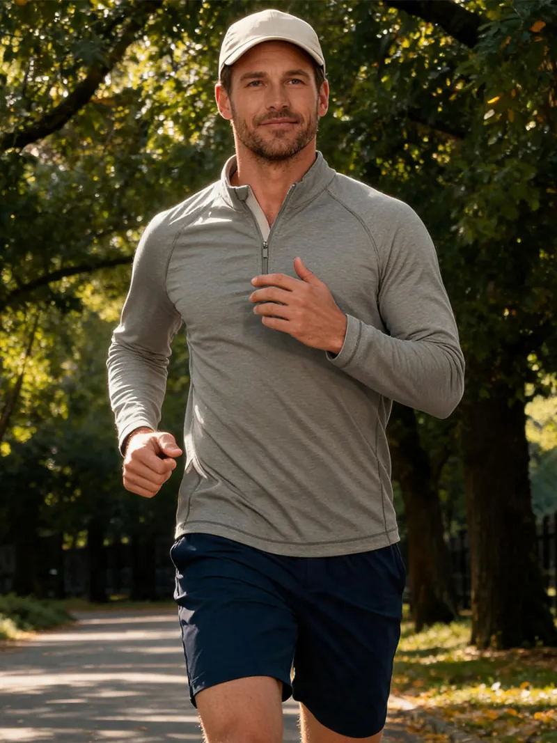 Maelreg Golf Dry Fit Athletic 1/4 Zip Sweatshirt in heather finish with half-zip