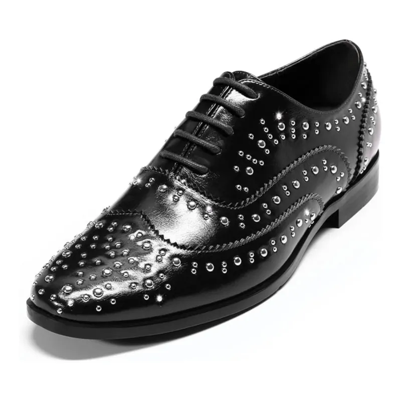Cloudstyle AUSTIN MILL Men's Oxfords Stylish Shoes in red with pointed toe and stud accents