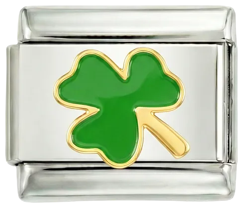 Charms Official 3 Leaf Clover on Silver charm in silver tone finish