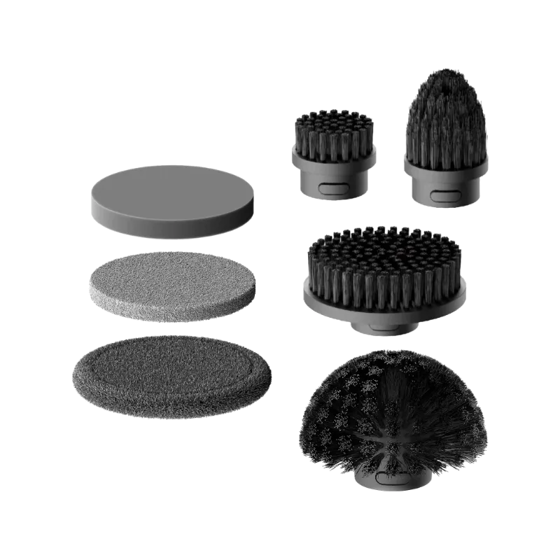 HOTO Electric Spin Scrubber Replacement Accessories showing pads and brush heads