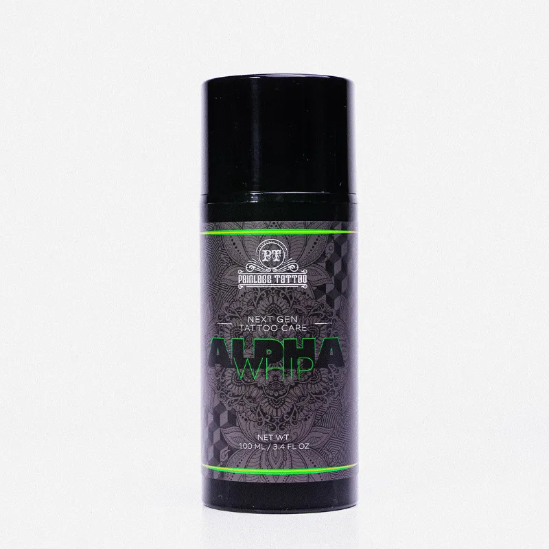 Painless Tattoo Alpha Tattoo Whip jar showing whipped cream aftercare texture