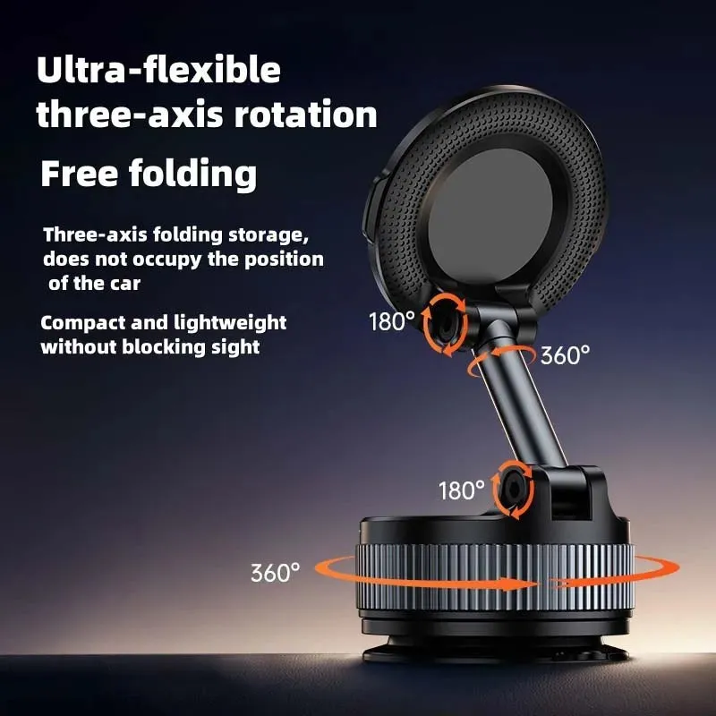Kicklo 360 Rotatable Vacuum Magnetic Phone Holder in compact ABS housing with suction base
