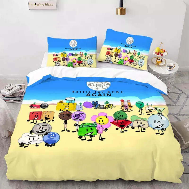 EBuycos Battle for Dream Lsland Bedding Set Quilt Cover Without Filler, showing duvet cover with character graphics and pillowcases