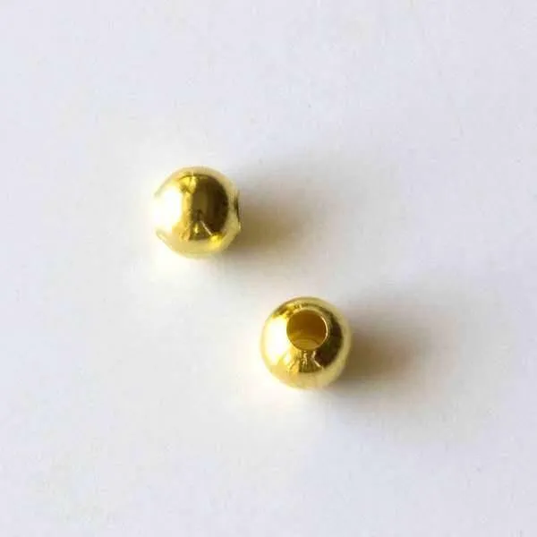 Cherry Tree Beads gold colored pewter 4mm round beads, 100 per bag