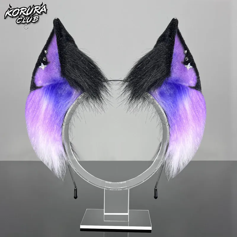 Koruraclub Cosplay Plush Ears Headband KH33 black-purple fabric accessory