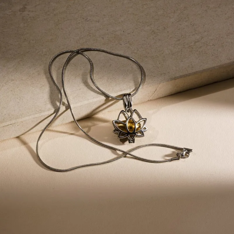 Pulvis Art Urns Cremation Necklace Bloom stainless steel floral pendant memorial jewelry