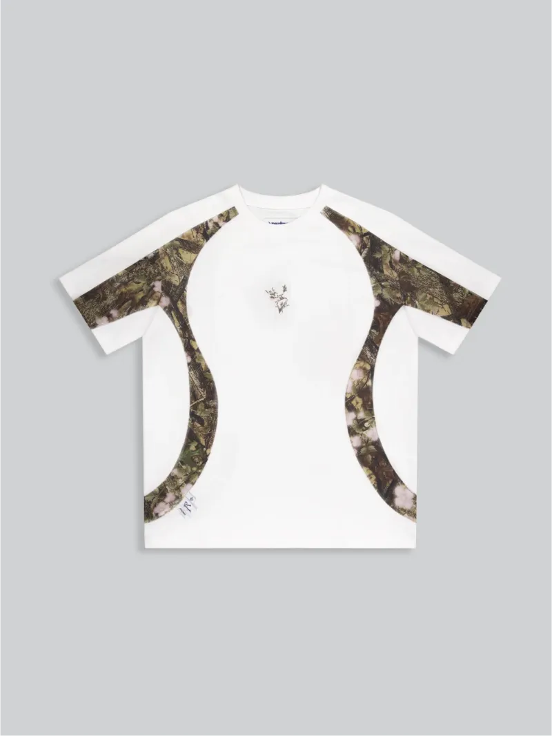 ARNTREAL Ether T-Shirt with embroidered floral logo and rounded hem