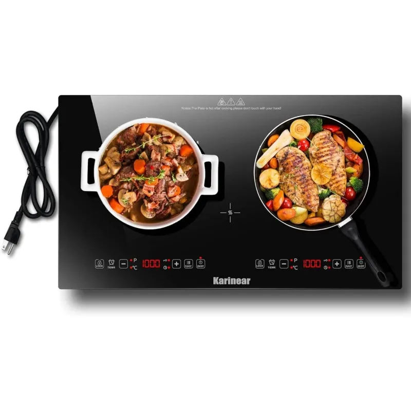 Karinear Appliances 24 Inch 2 Burner Portable Electric Stove with sensor touch control interface