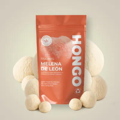 Fisiobiss Polvo de Melena jar of lion's mane powder supplement