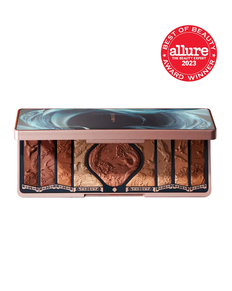 Florasis Floral Engraving Phoenix Makeup Palette with intricate relief design on lid
