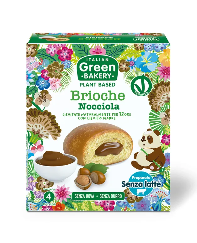 Vegaliano Brioche filled Chocolate Cream package showing four brioches