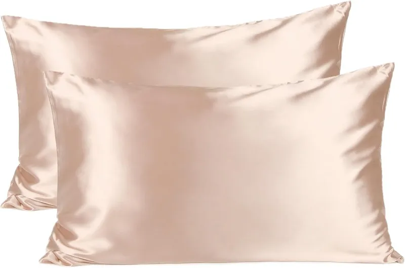 Yanibest Butter Satin Pillowcases and Scrunchies set in Rose Golden
