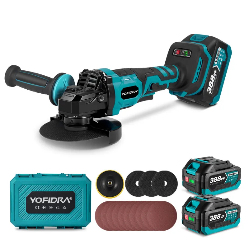 NewBeny 1500W 125mm Brushless Cordless Angle Grinder with battery and charger