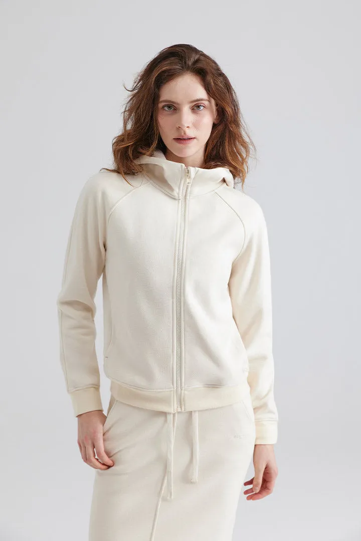SALTUM Casual Full-Zip Hoodie with Pockets featuring slim-fit design and invisible slant pockets