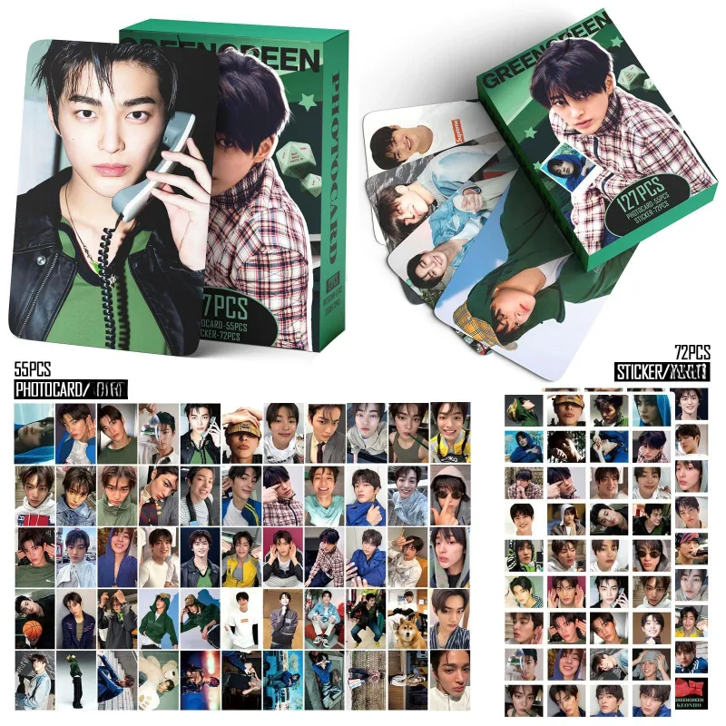TTAesthetic 127PCS KEONHO GREENGREEN Photocard Stickers set in vibrant colors