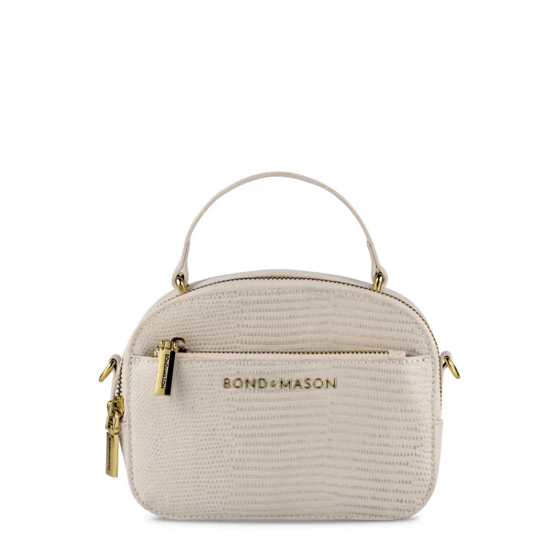 Bond & Mason The Camden Handbag (Beige) product photo showing a beige vegan leather handbag