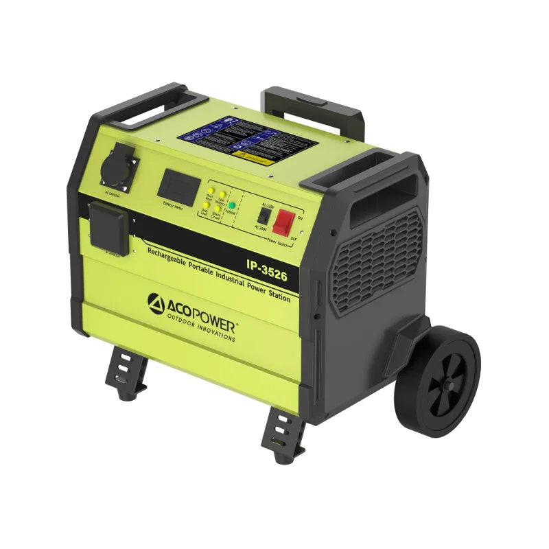 ACOPOWER IP-3526 Rechargeable Portable Industrial Power Station Battery Supply shown with handle