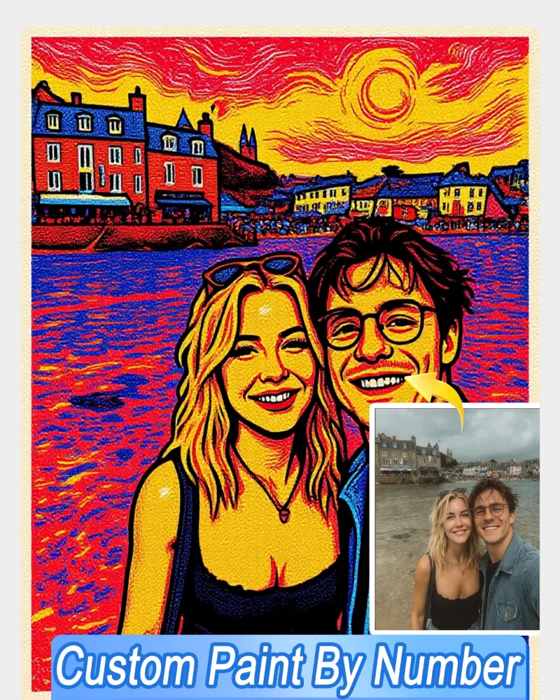Maikoo Art AI Printmaking Style Art From Your Photo custom paint by numbers kit