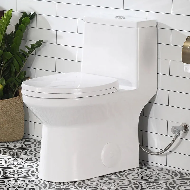 HOROW HWMT138 one-piece toilet with elongated seat in a modern bathroom