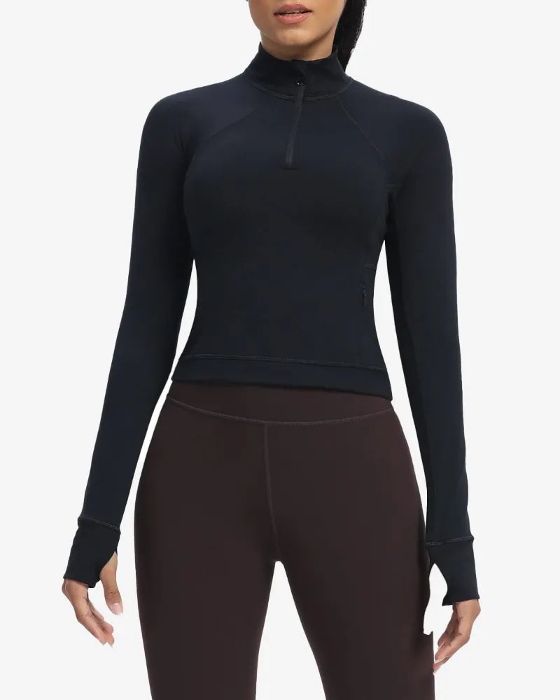 QUEENIEKE athletic half-zip slim jacket in black