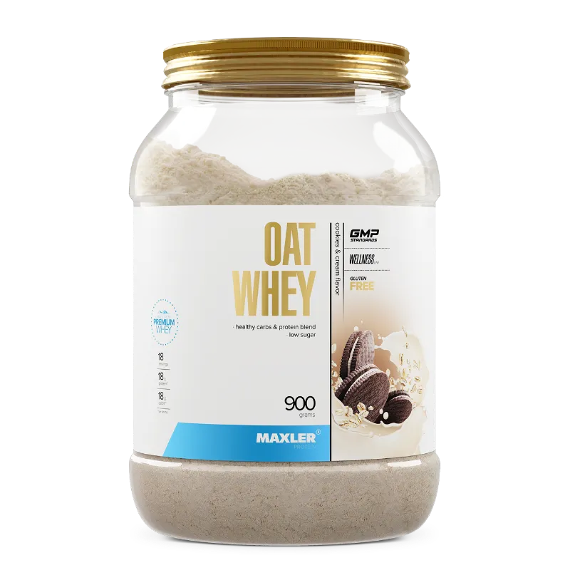 MAXLER Oat Whey powder with a scoop